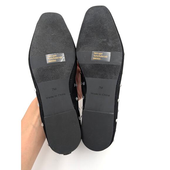 Open Edit Lennox Rhinestone Modern Mesh Flat Women's Black Size US7M EU38 - Picture 7 of 12